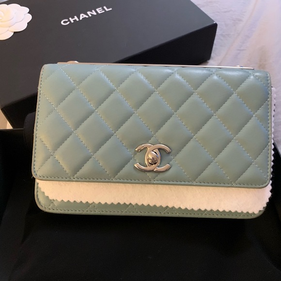 CHANEL, Bags, Chanel Trendy Woc Tiffany Blue Shw